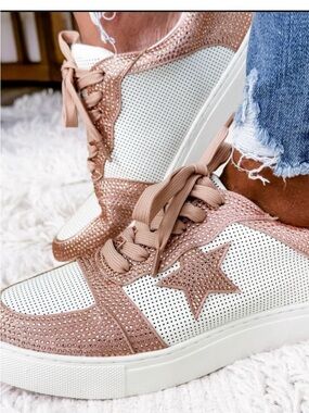 Corkys Legendary Sneakers-Blush Crystal Rhinestone -Size 10-NWOT